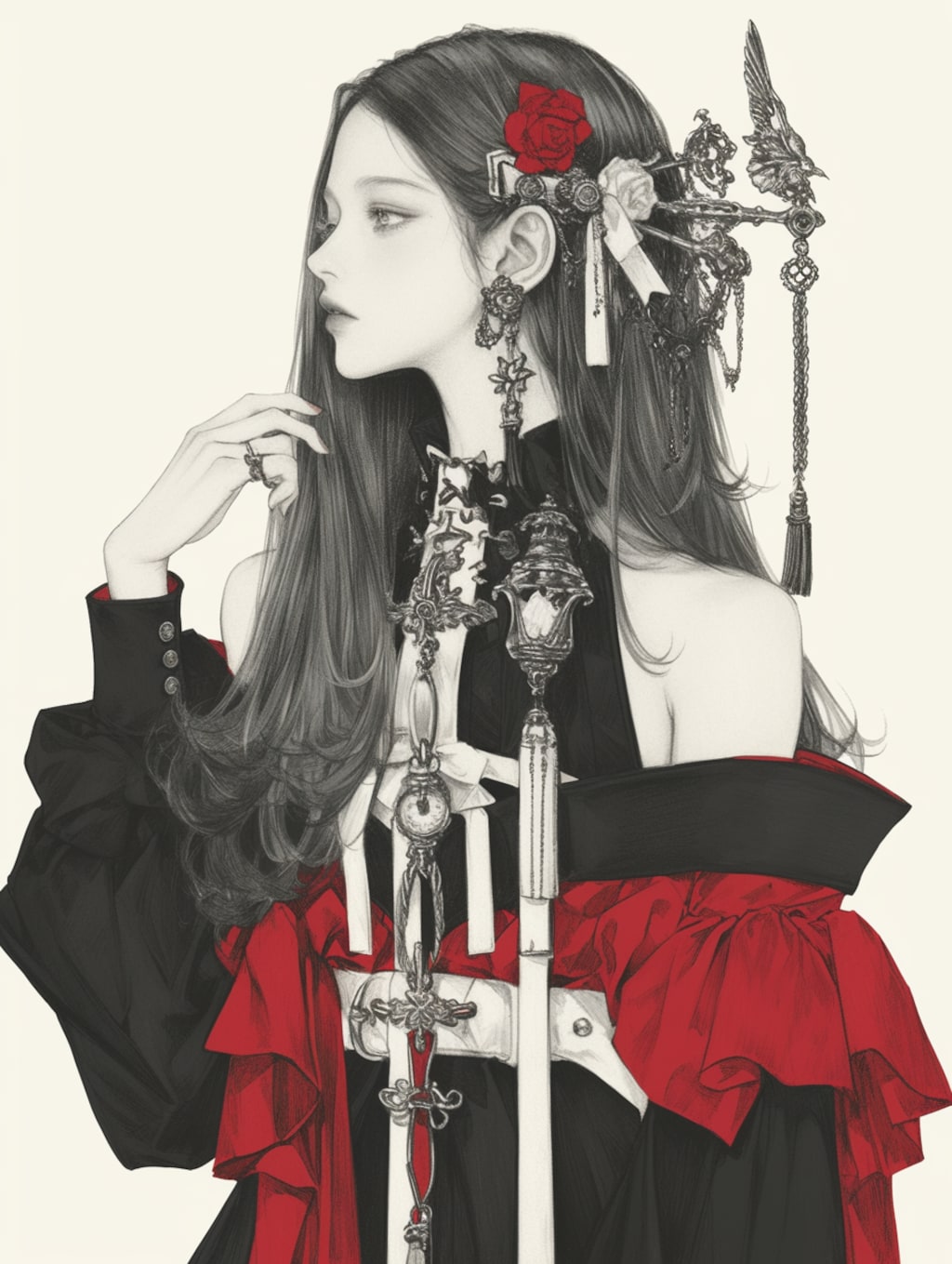 steampunk oiran style