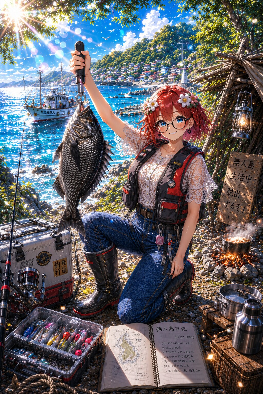 無人島生活17日目 ― クロダイが釣れた！