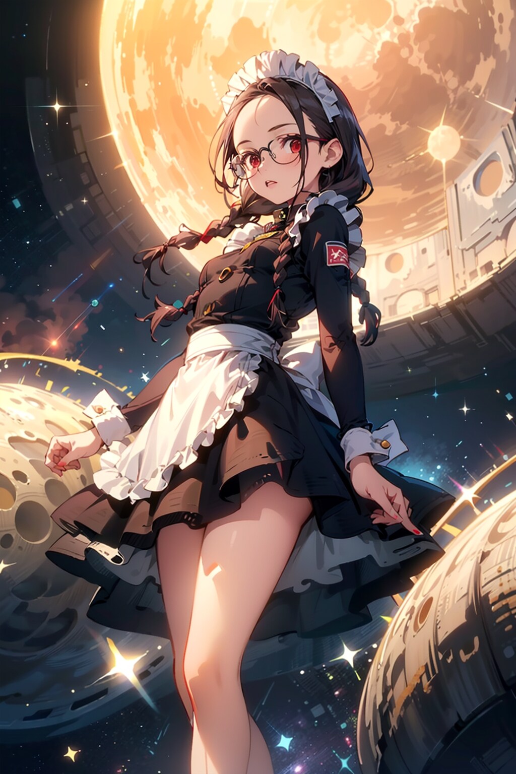 宇宙で働く眼鏡メイド