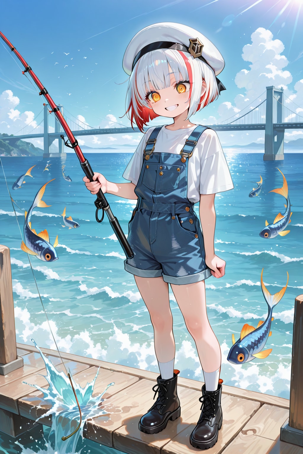 釣りに挑戦する白遊ちむちゃん