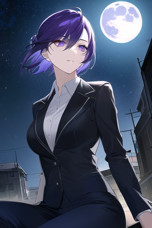 スーツお姉様　夜空