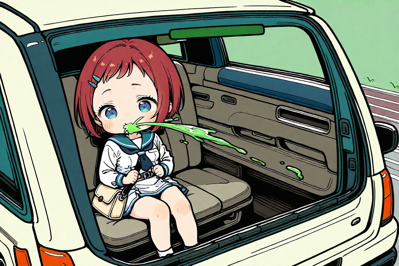 小鈴ちゃん、緑の液体を吐く | の人気AIイラスト・グラビア