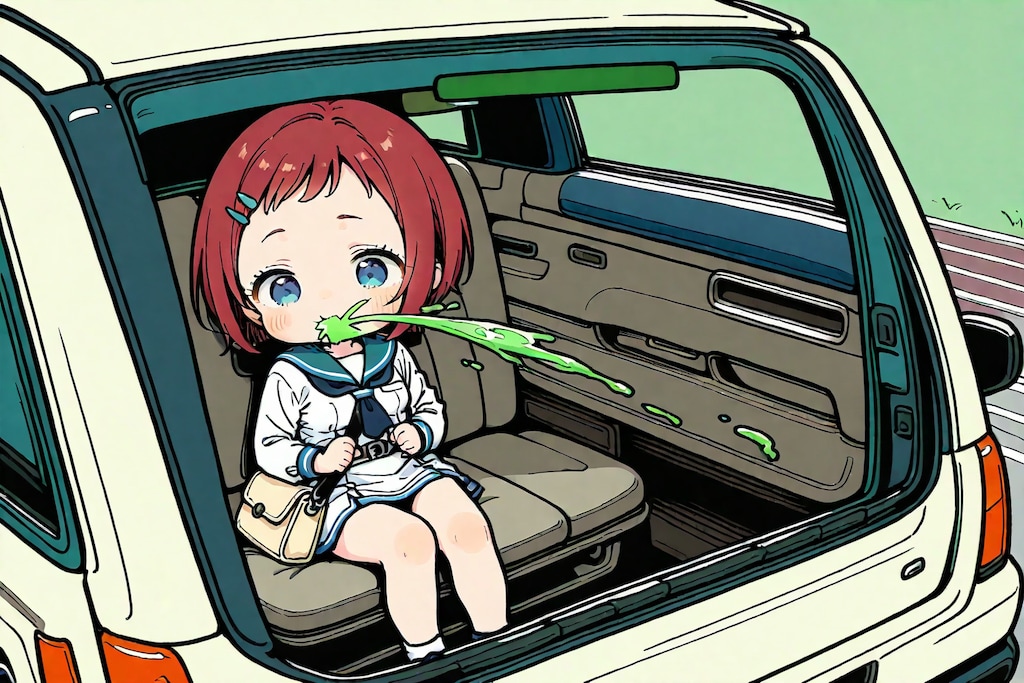 小鈴ちゃん、緑の液体を吐く