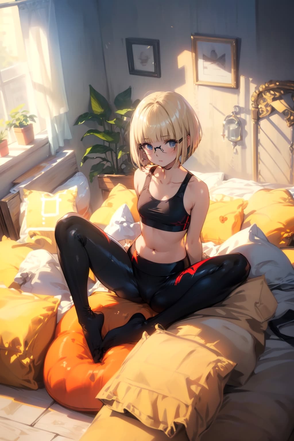スポーツウェアの眼鏡っ娘