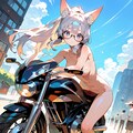 BIKEとヌードのキツネっ娘♪　グラビア撮影風♡ 10枚目