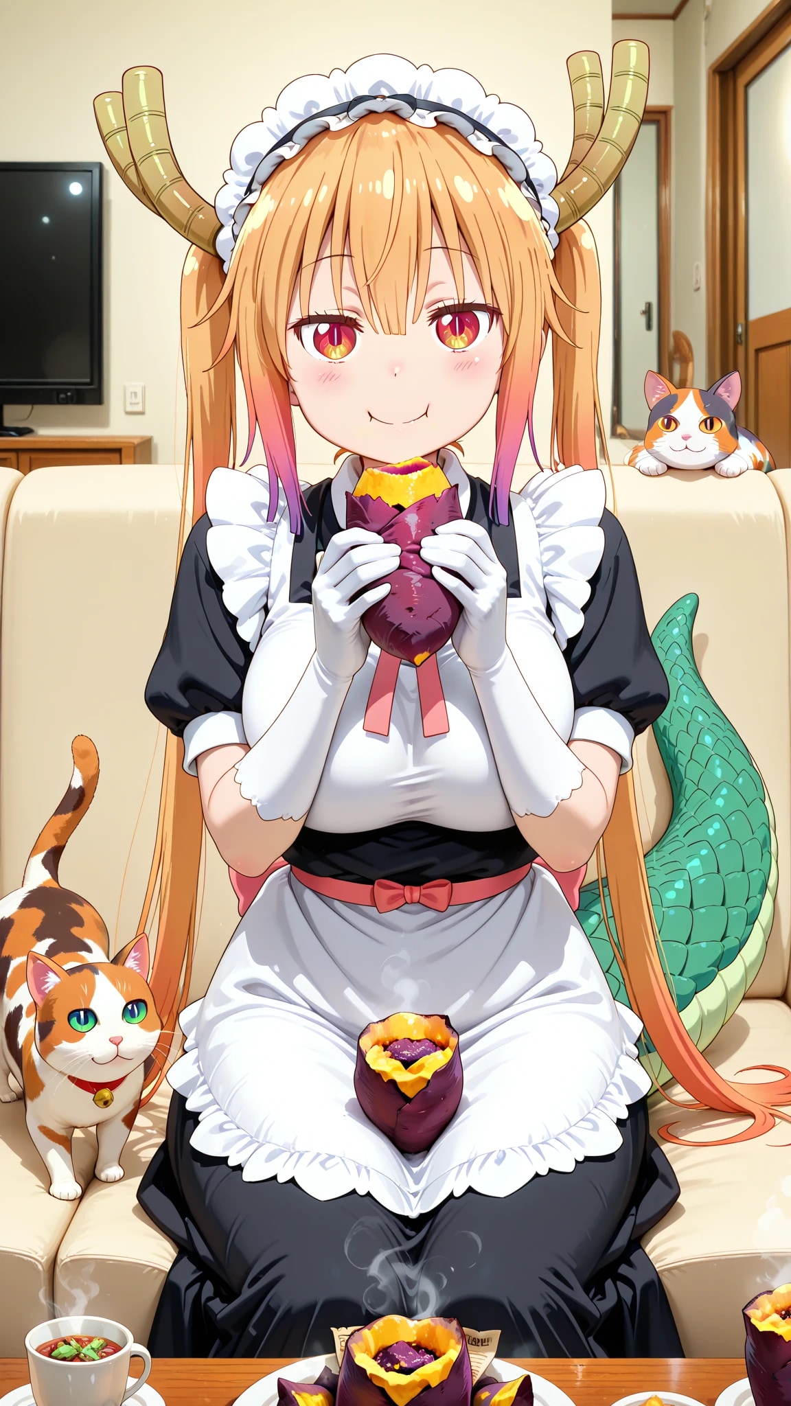 小林さんちのメイドラゴン　トール　焼き芋が美味しい！ 🐲 | の人気AIイラスト・グラビア