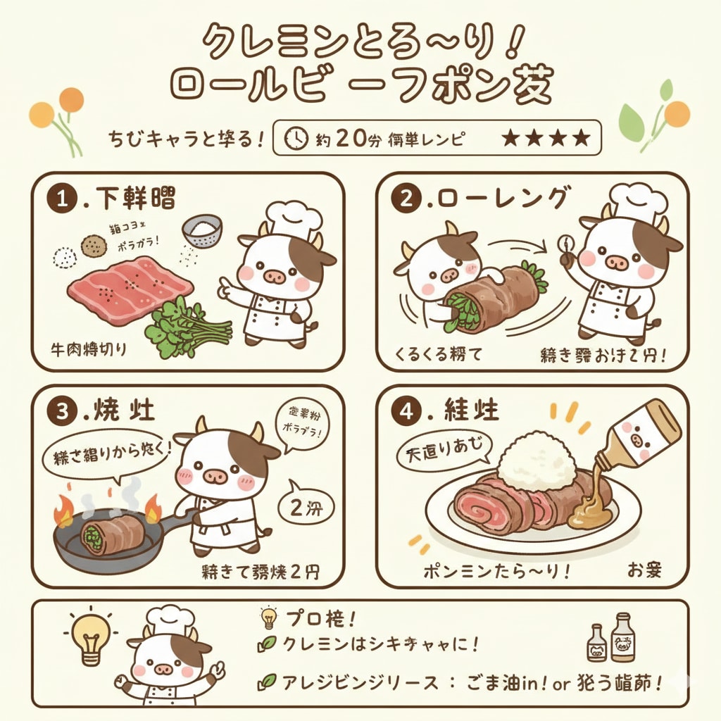 ロールビーフステーキとおろしポン酢