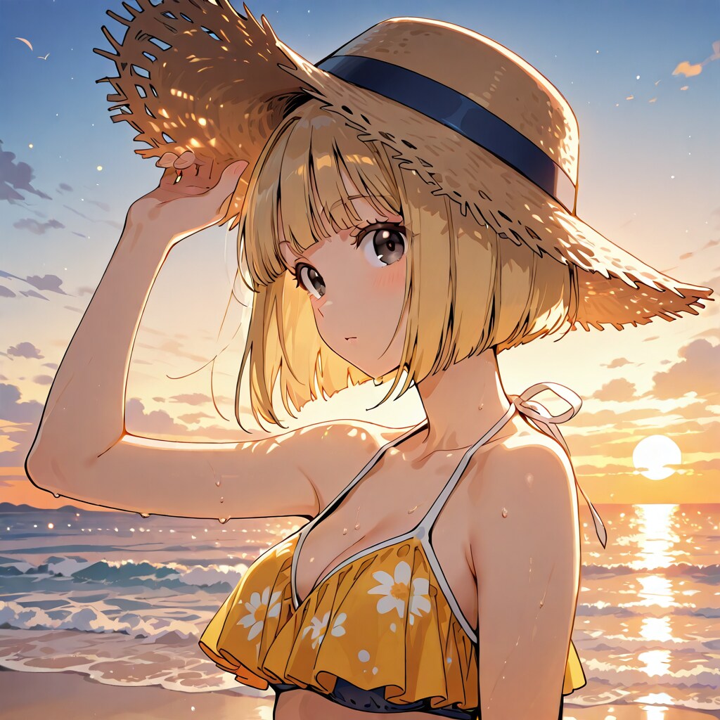 夕日と君と