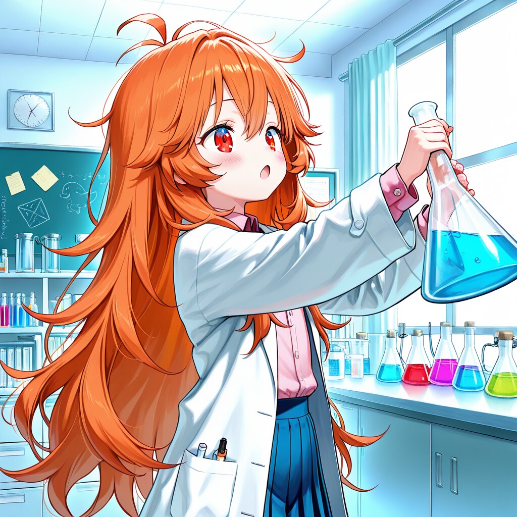 ららちゃん　科学実験中