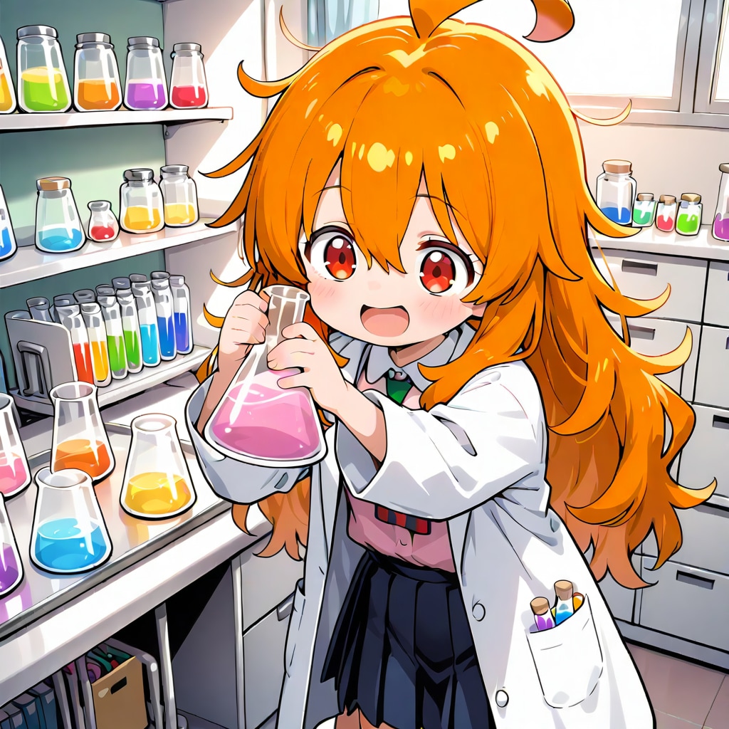 ららちゃん　科学実験中