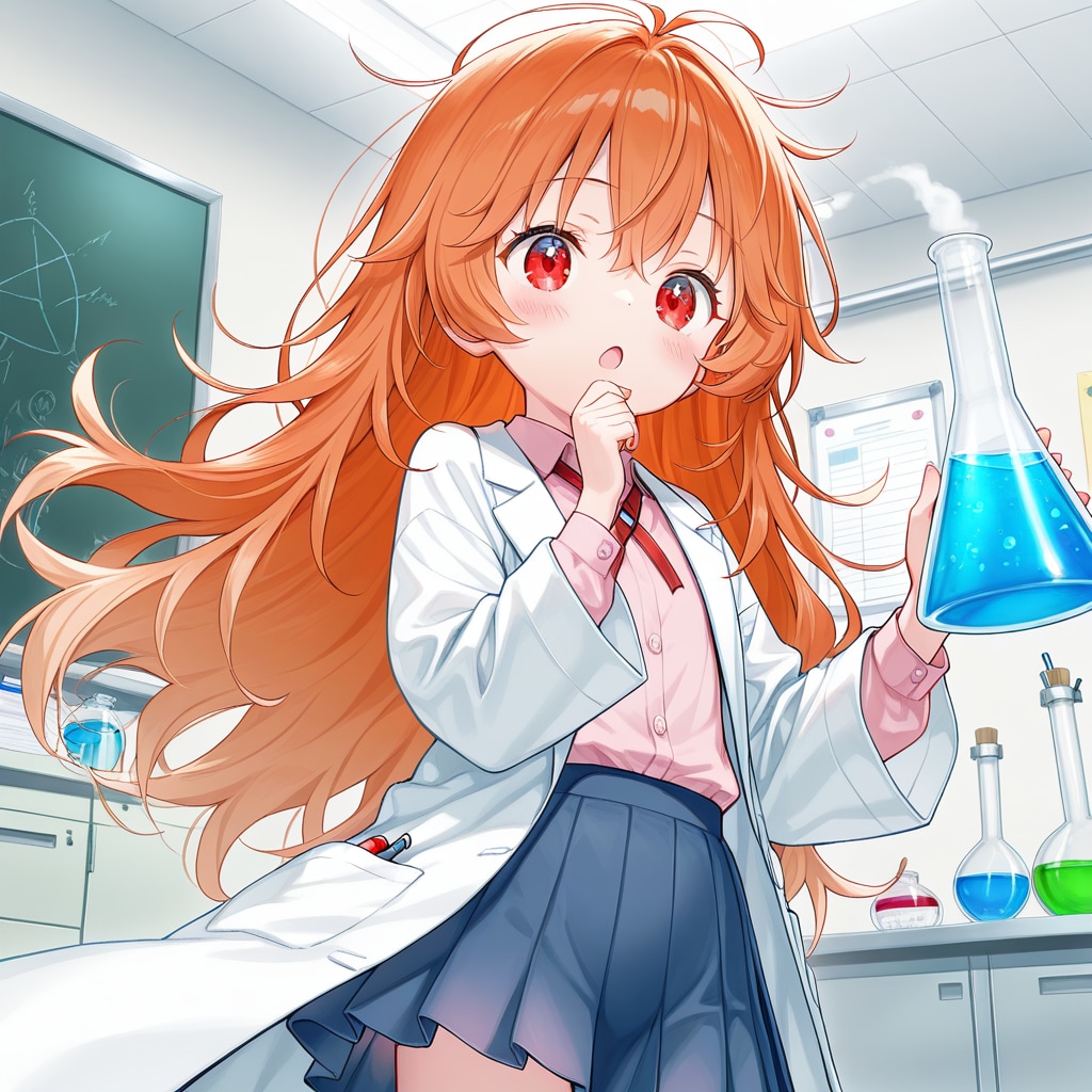 ららちゃん　科学実験中