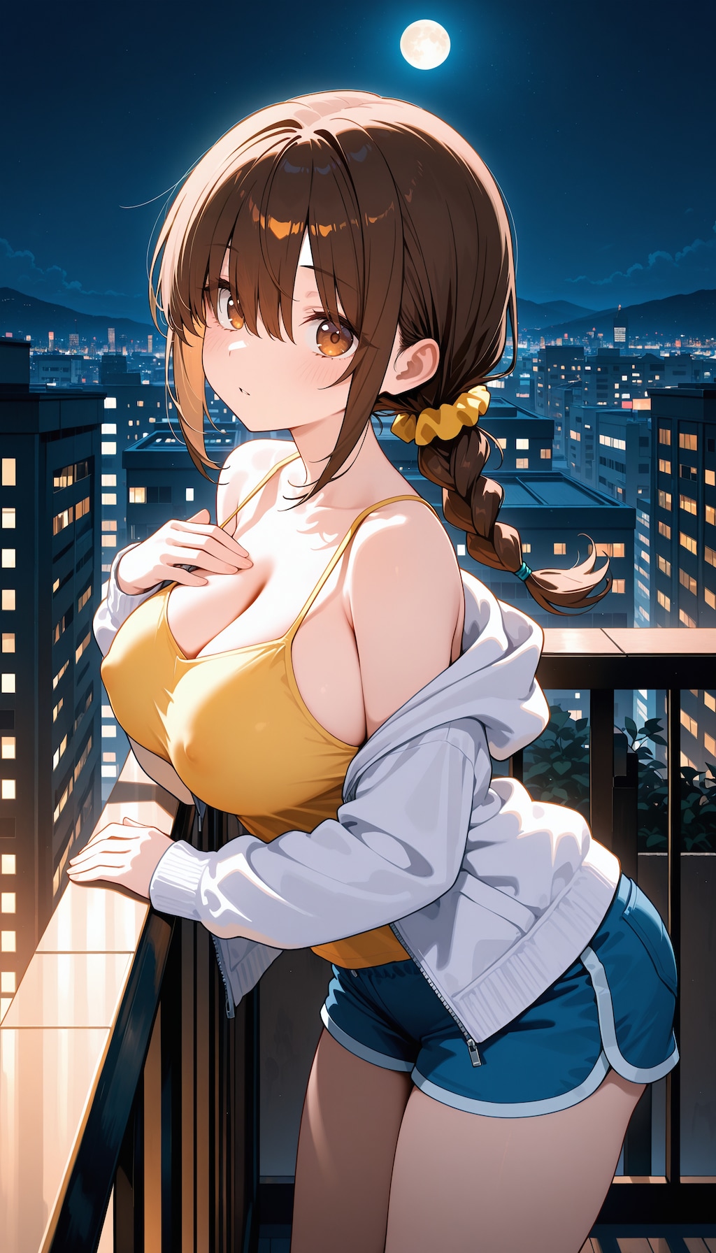 夜空の下で