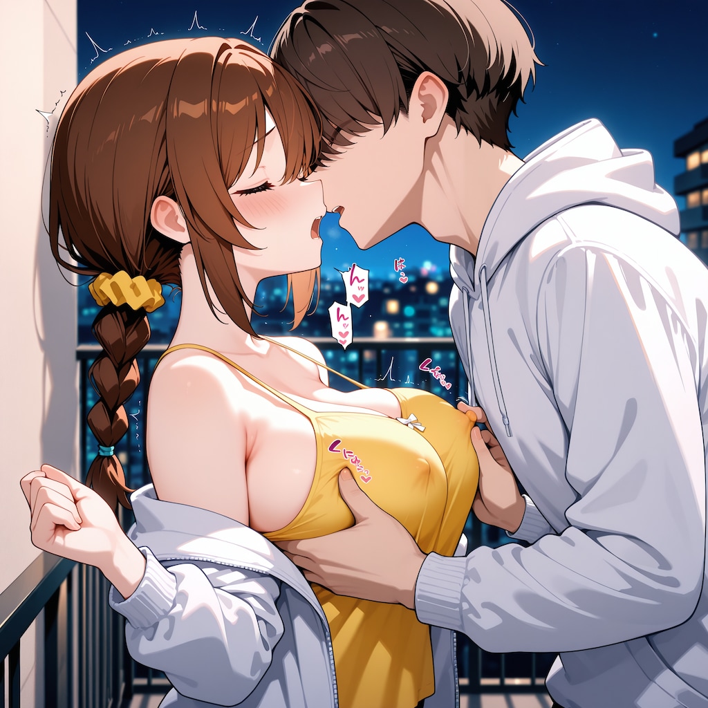 夜空の下で