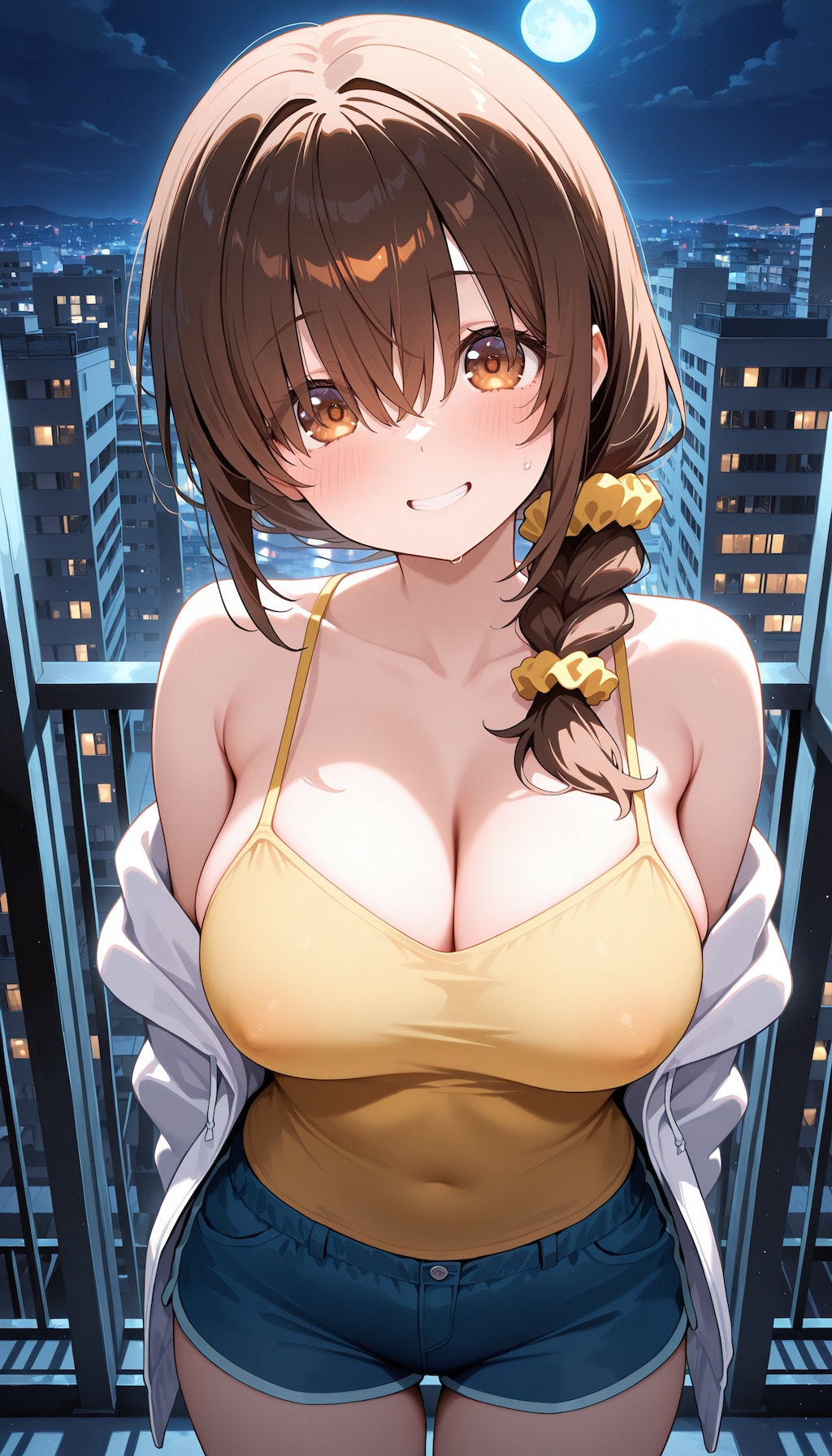 夜空の下で
