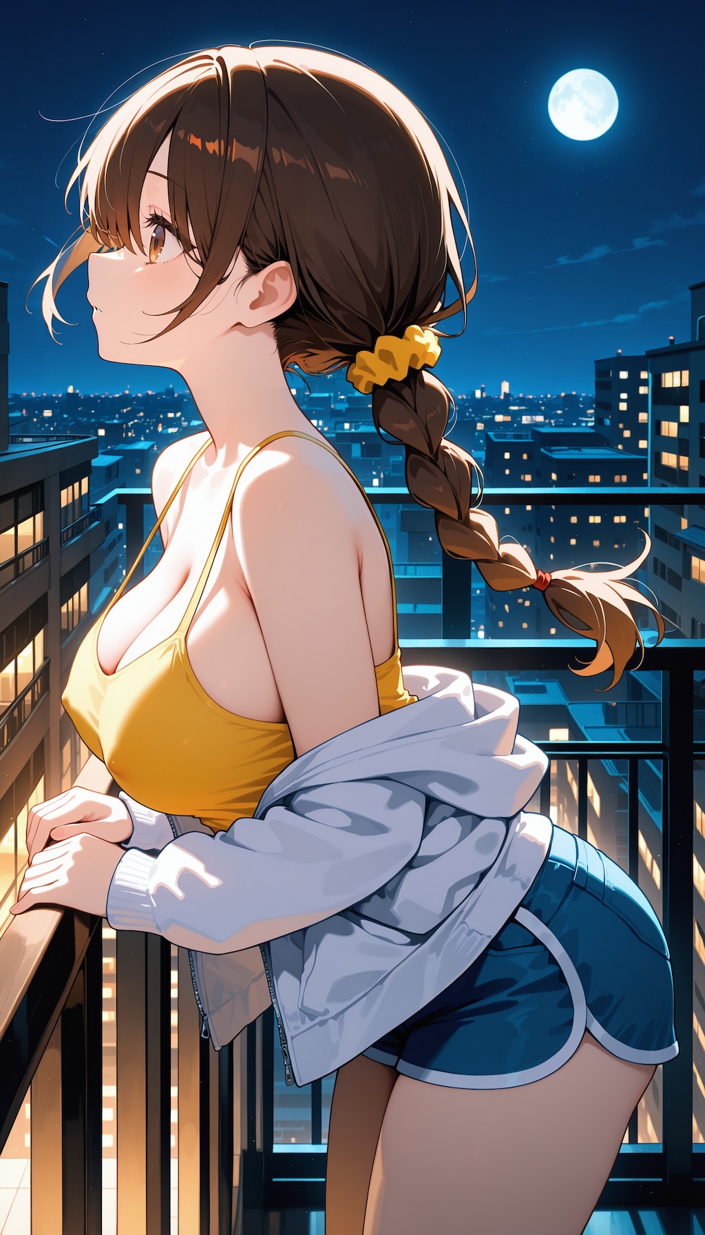 夜空の下で