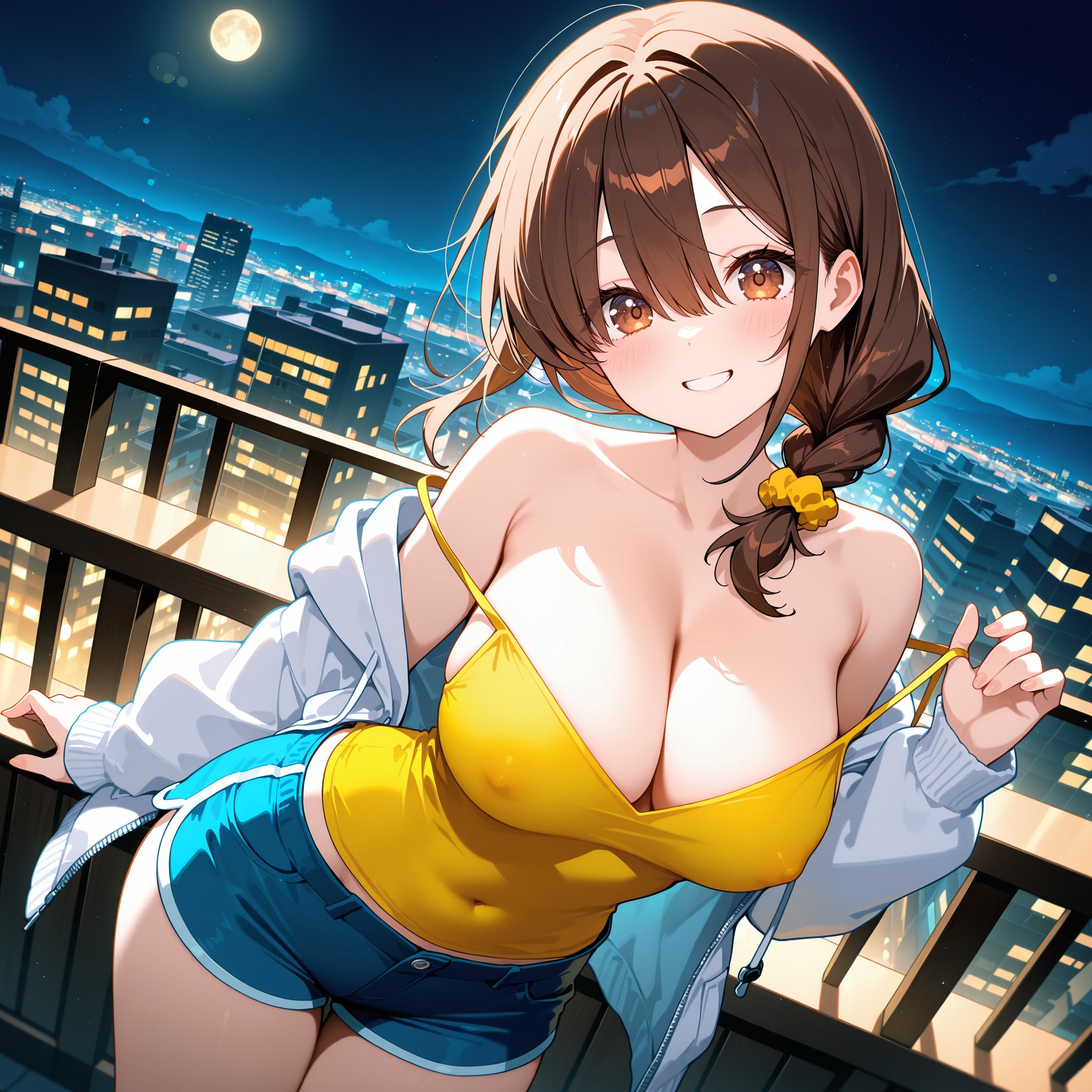 夜空の下で