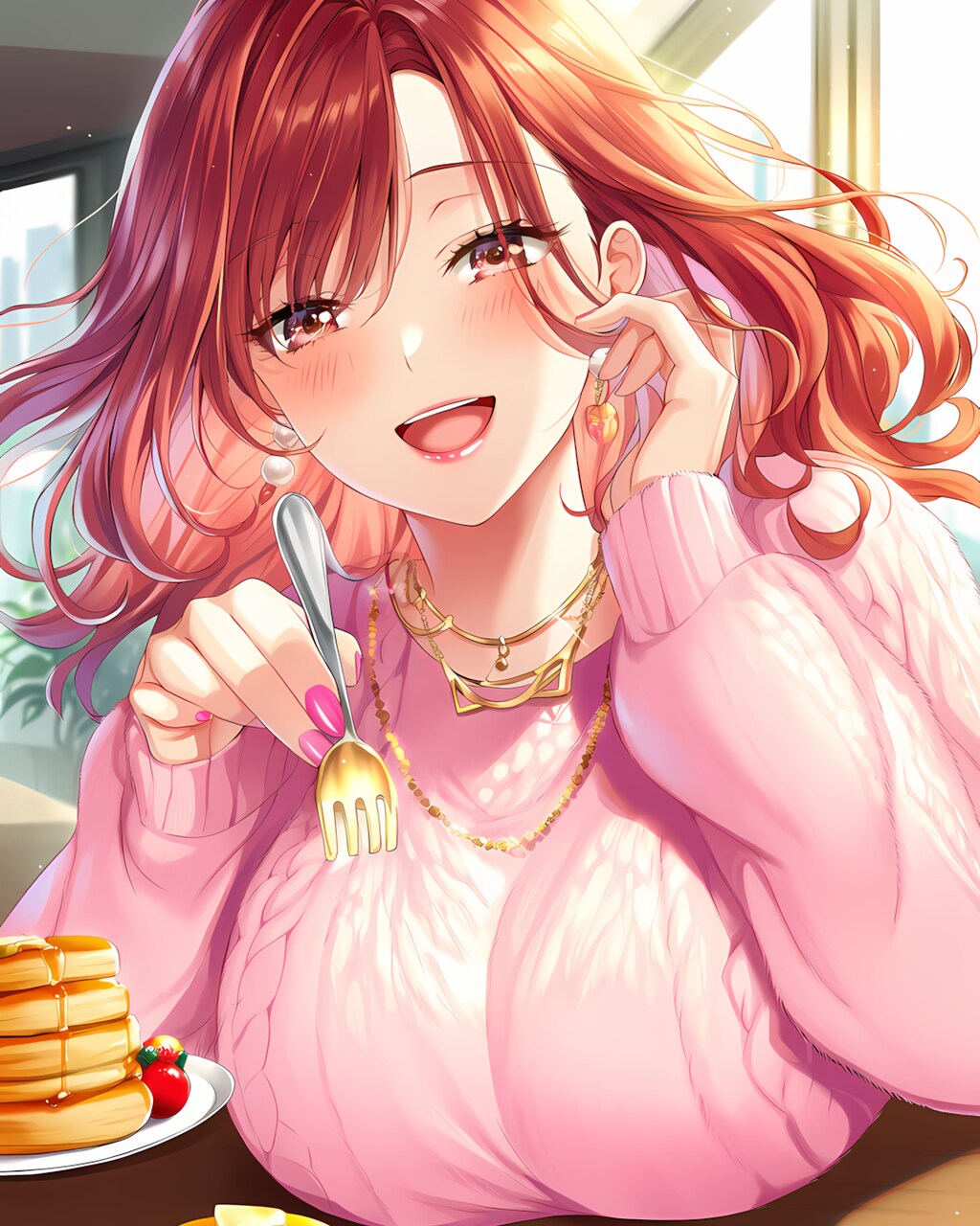 ☀️ピンクニットでモーニングデート🥞💕