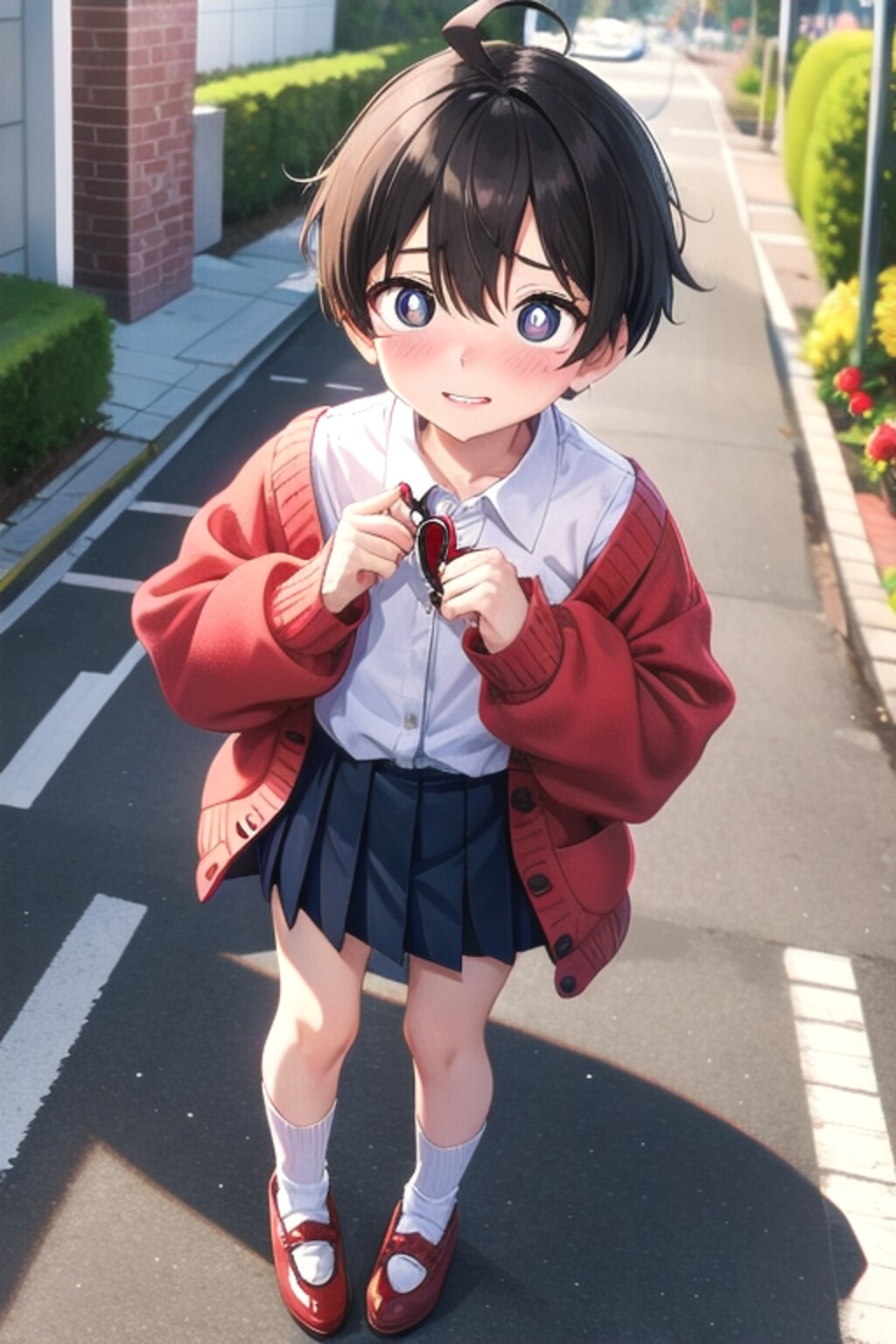 ガールフレンドの服を拝借した男の娘