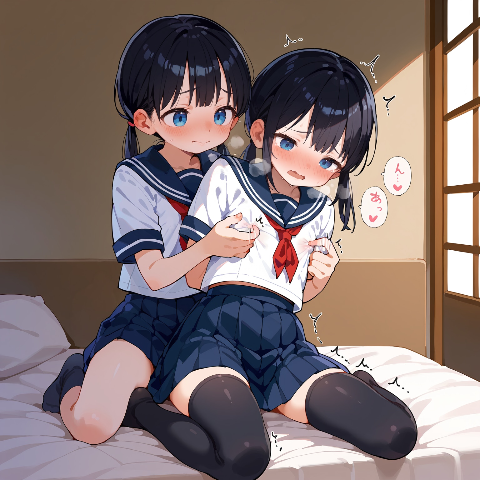 セーラー服の上から乳首を弄るやつ