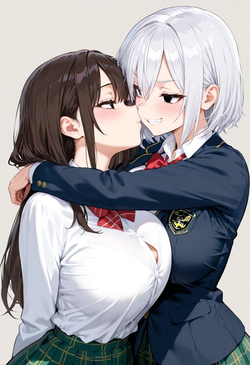 よその子同士で百合キス