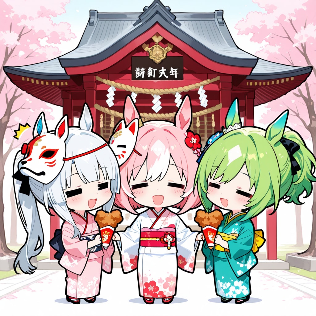 お正月の仲良しちゃん