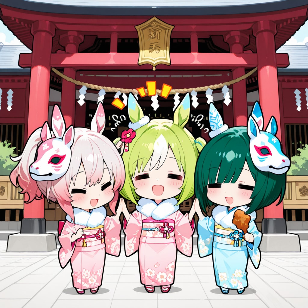 お正月の仲良しちゃん