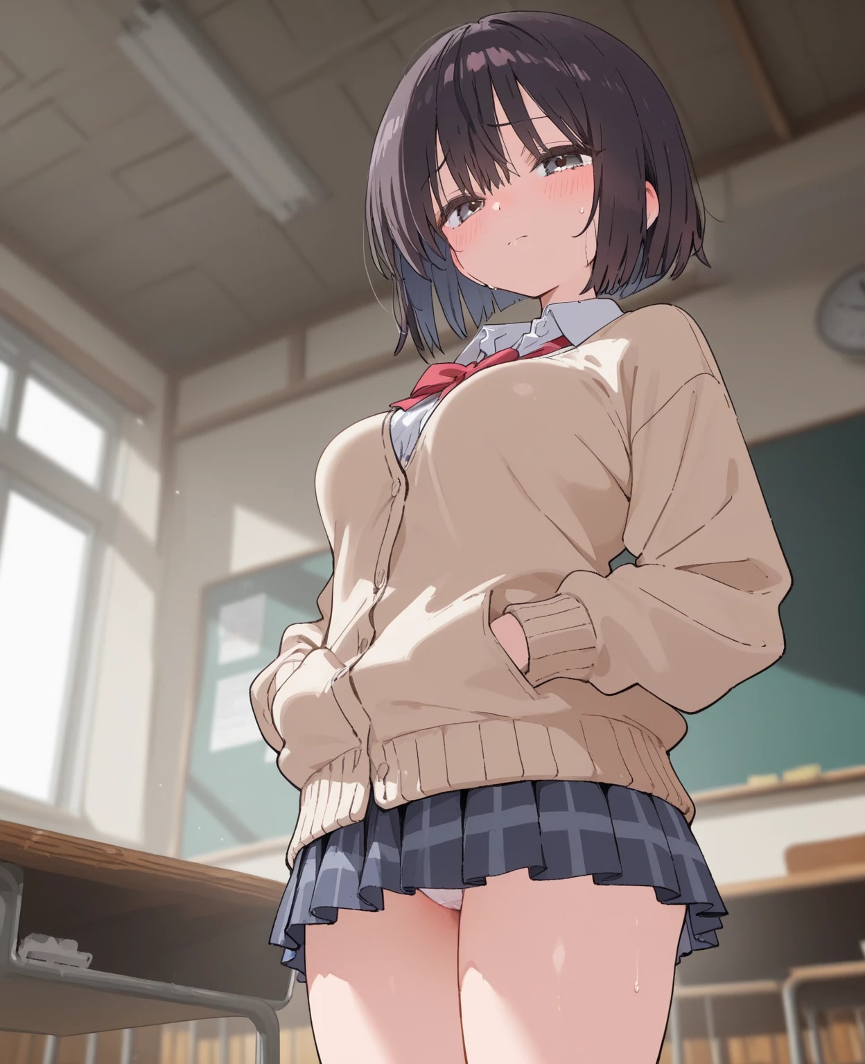 ローアングルの女子高生