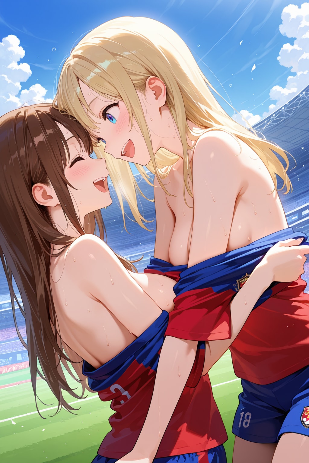 試合後のユニフォーム交換
