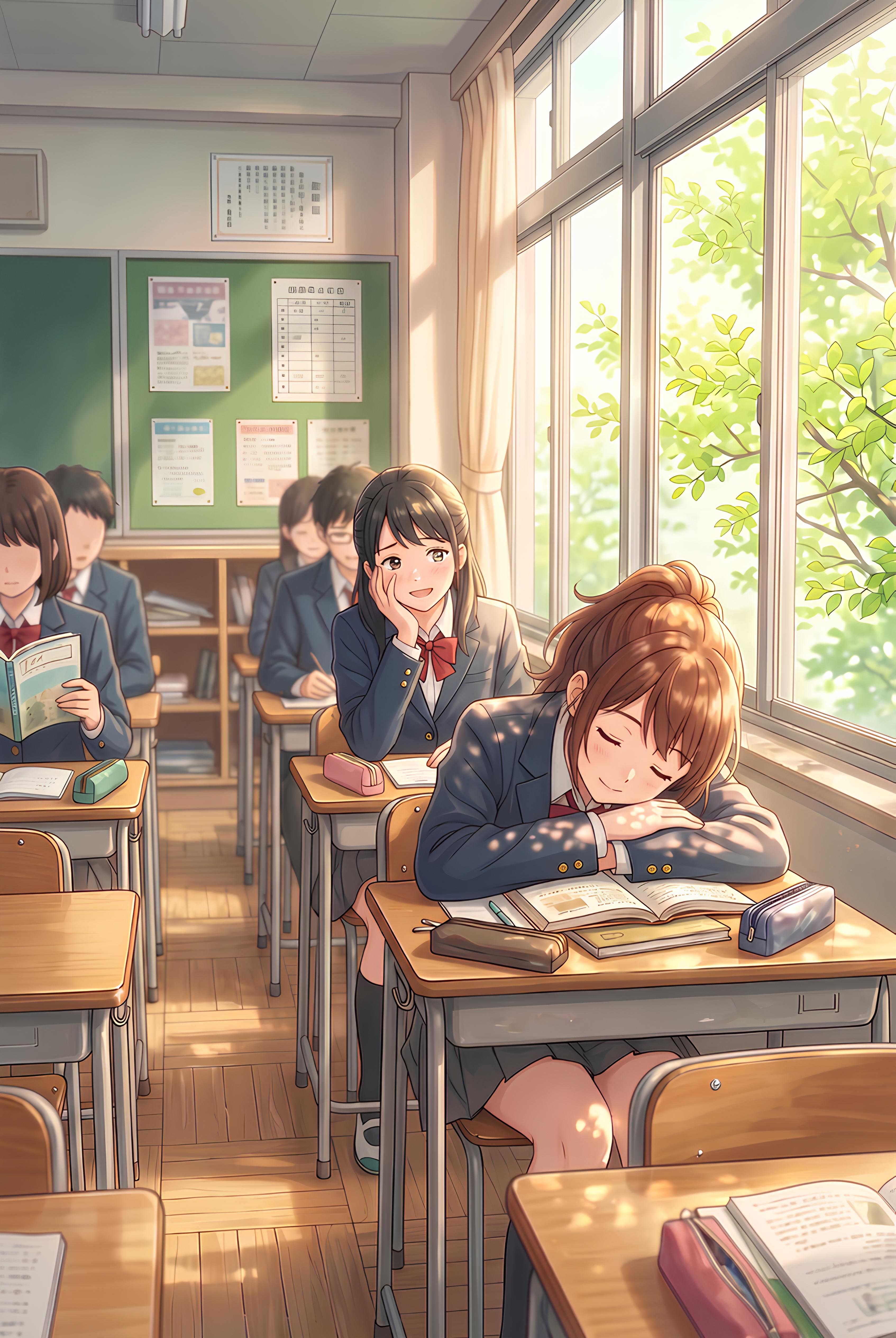 5時間目は良く寝れる | の人気AIイラスト・グラビア