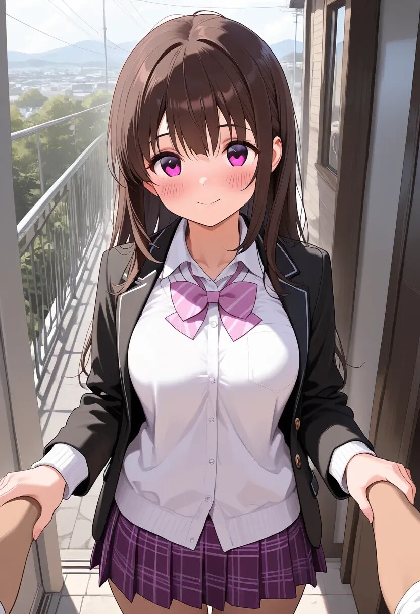 お待たせ♡笑顔のJK | の人気AIイラスト・グラビア