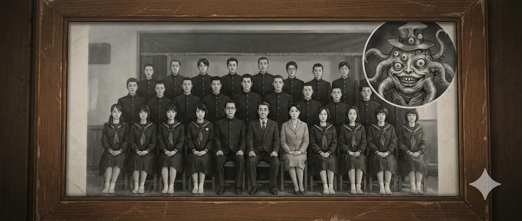 卒業写真の右上