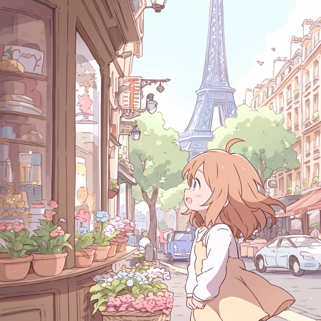 エッフェル塔と女の子 Eiffel Tower and girl