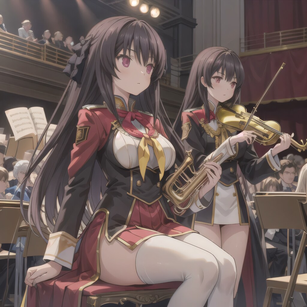 黒髪ロングでブラスバンドの少女４