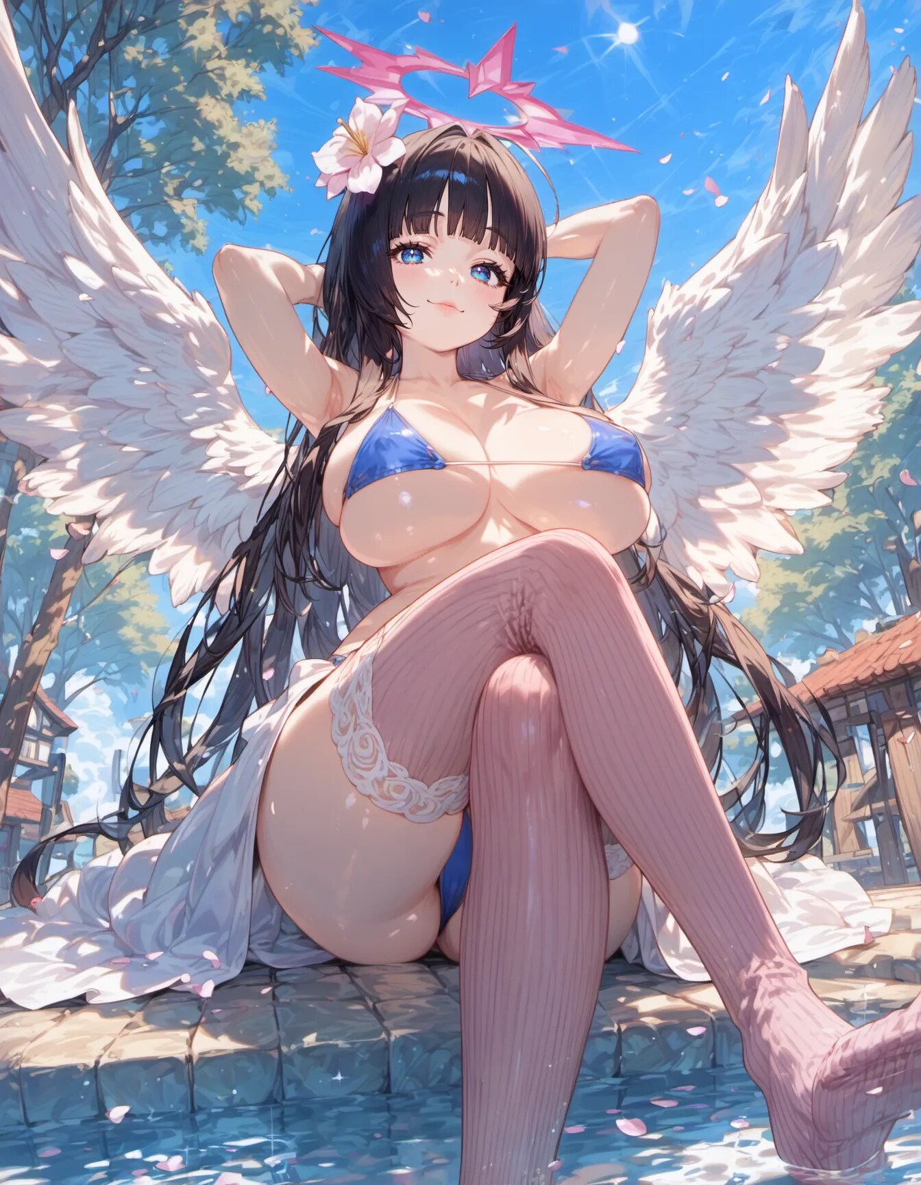 Azure Seraph by the Pool