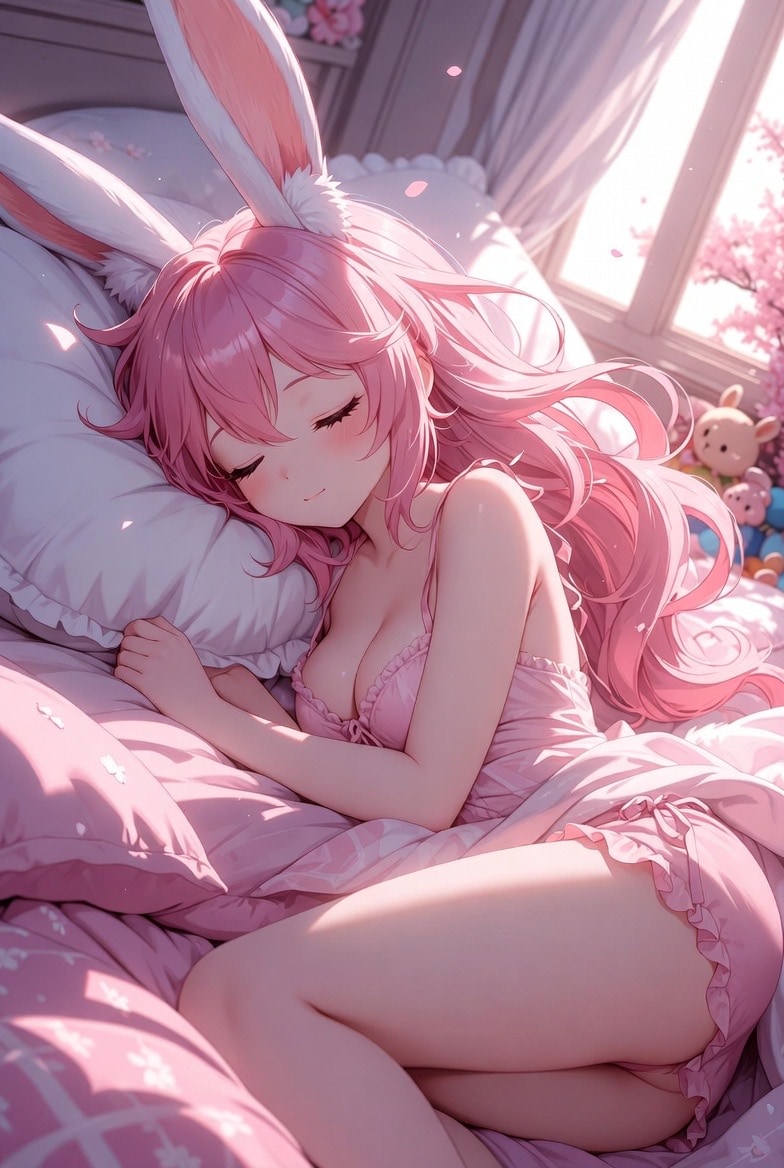 まだ寝たい×桜ウサギ