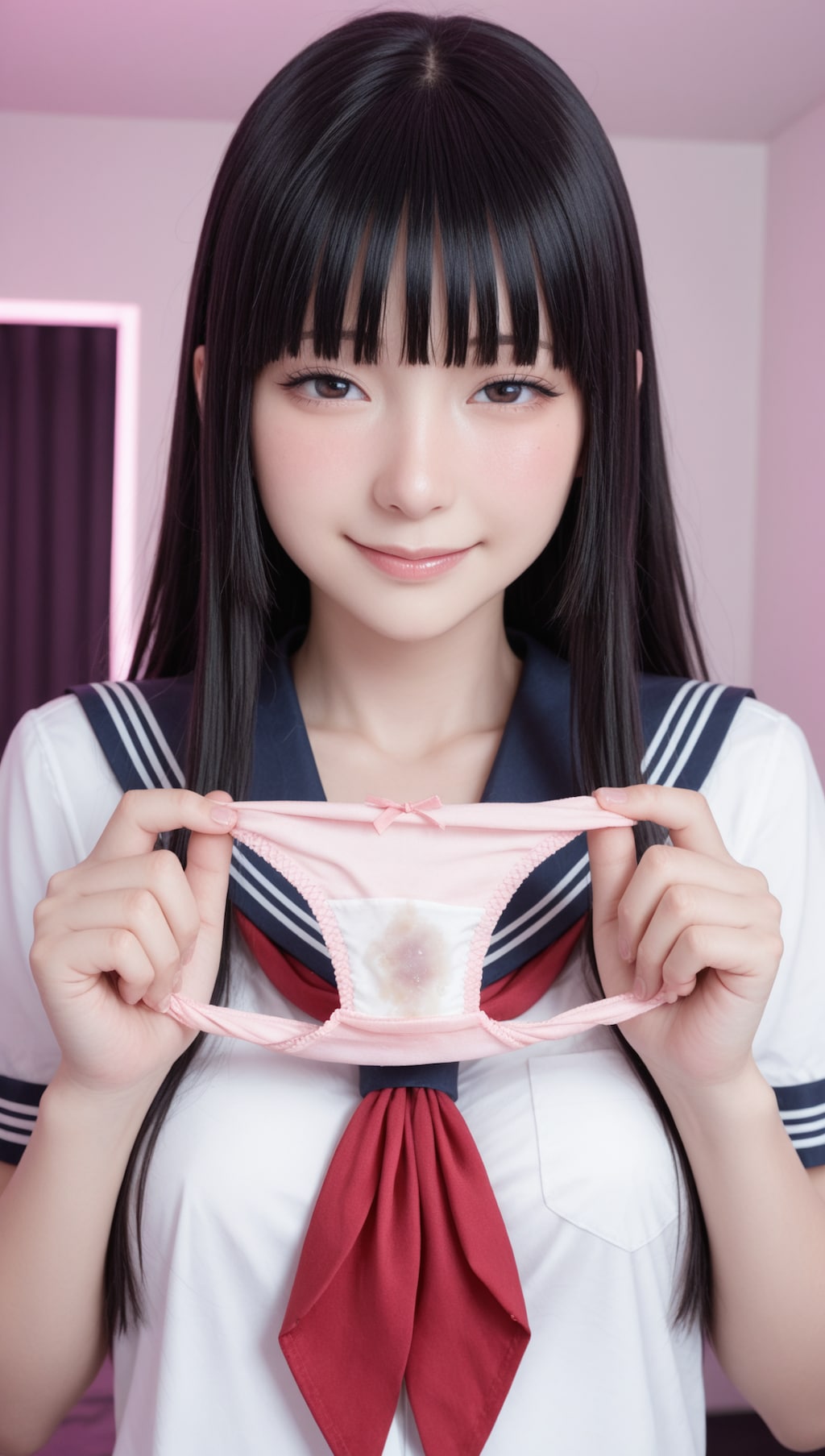 清楚ビ○チちゃんのパンティコキ