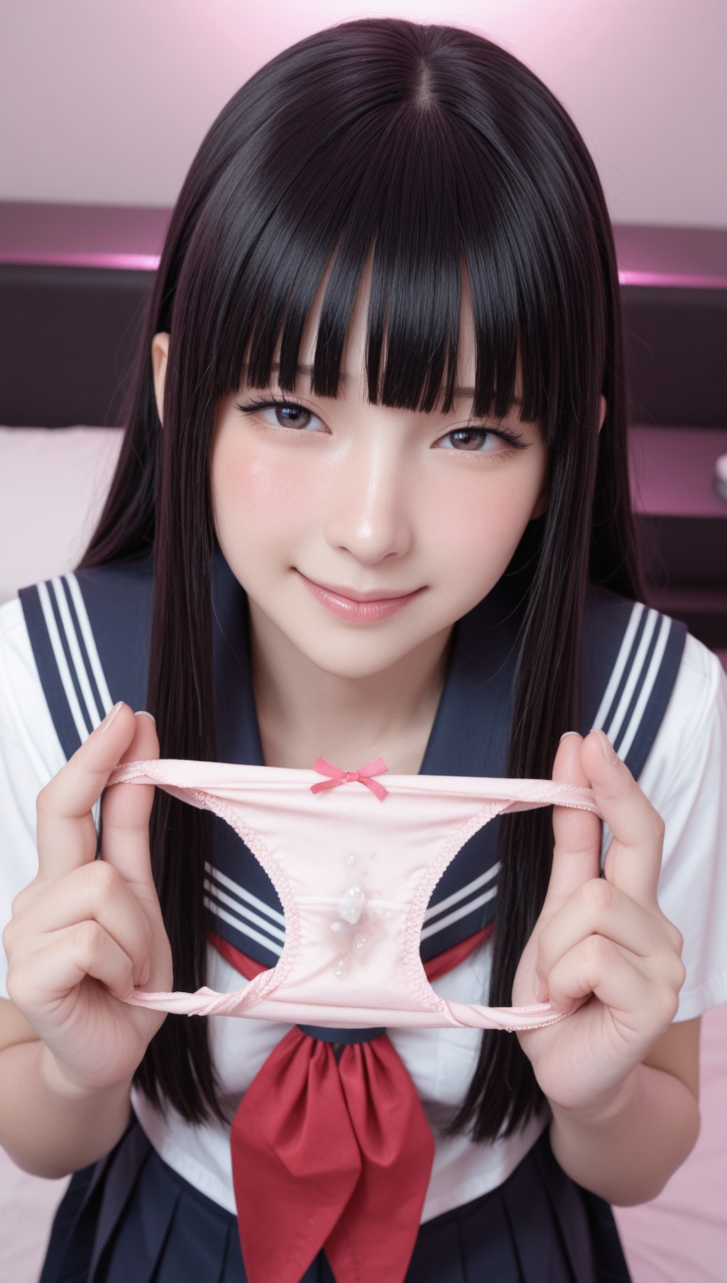 清楚ビ○チちゃんのパンティコキ