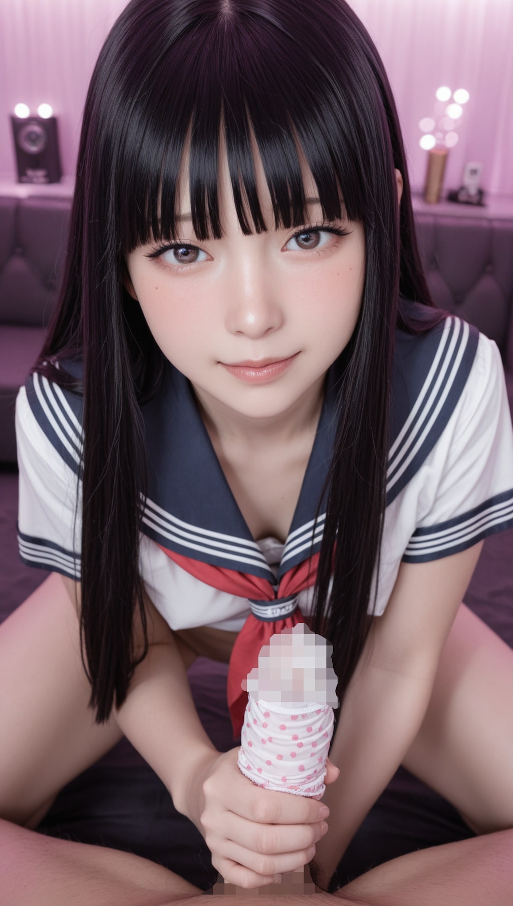 清楚ビ○チちゃんのパンティコキ