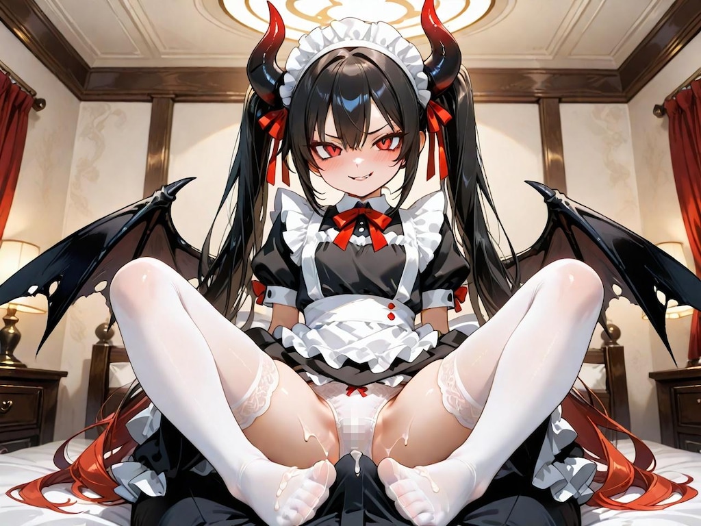 服の上から足コキ