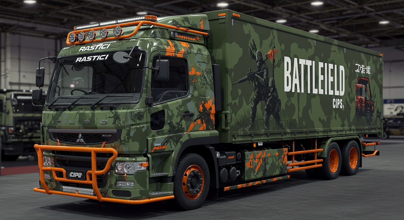 バトルフィールドカラー三菱ふそうトラック | の人気AIイラスト・グラビア