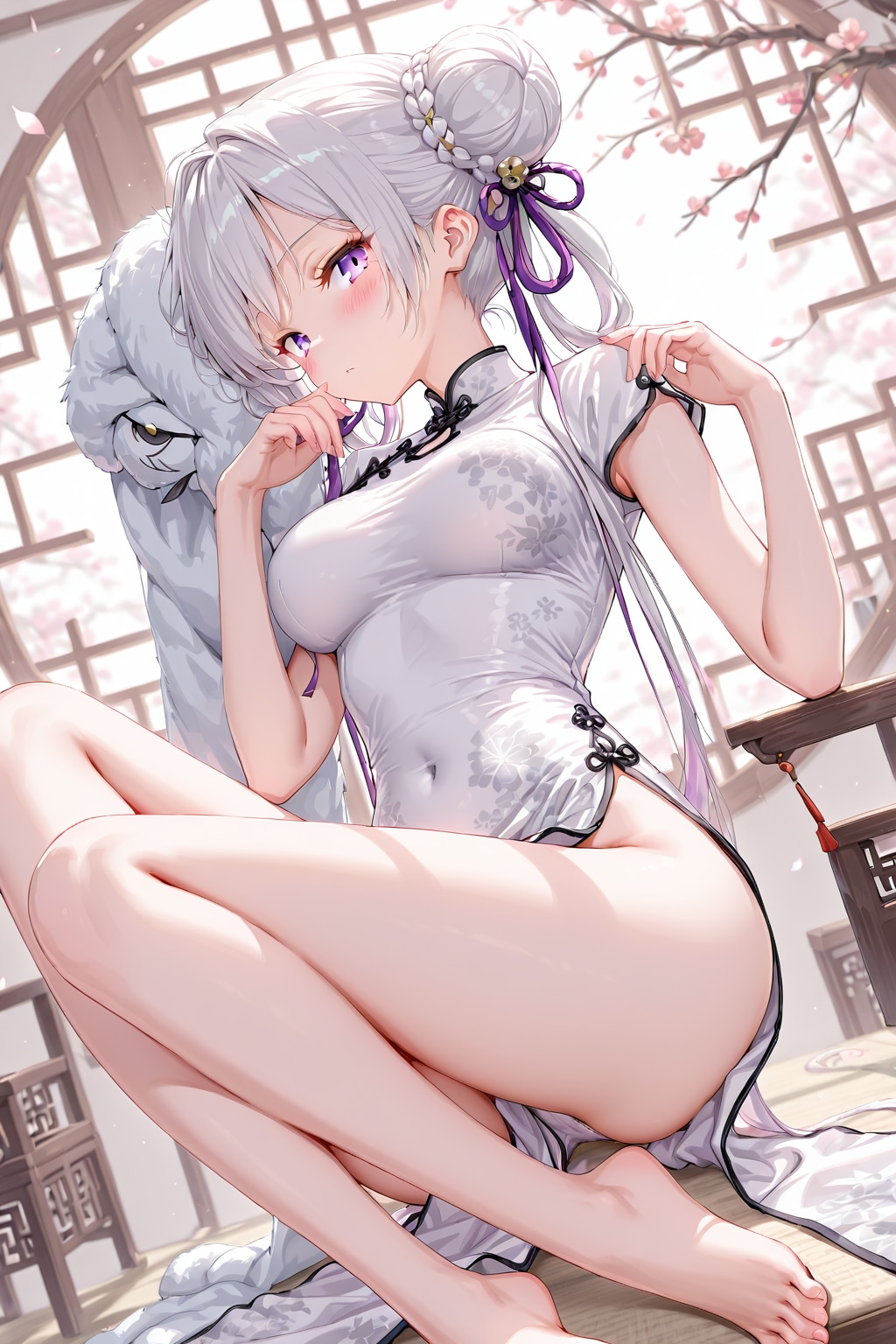 (1295)銀髪ちゃんチャイナドレス