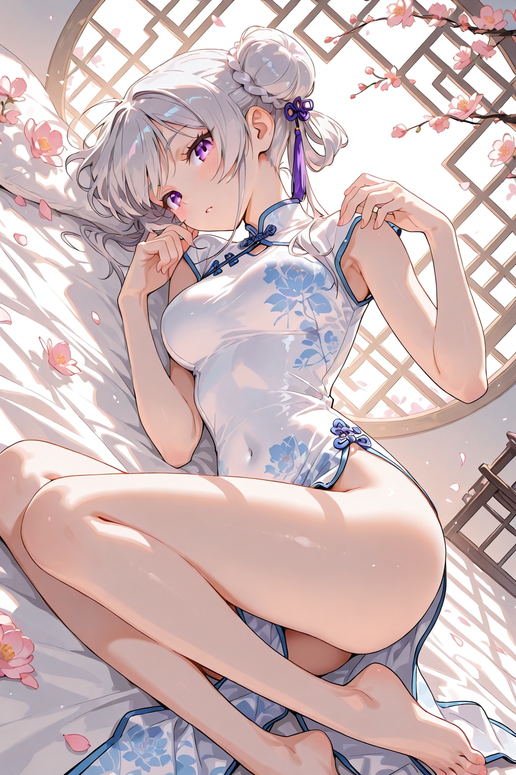 (1295)銀髪ちゃんチャイナドレス