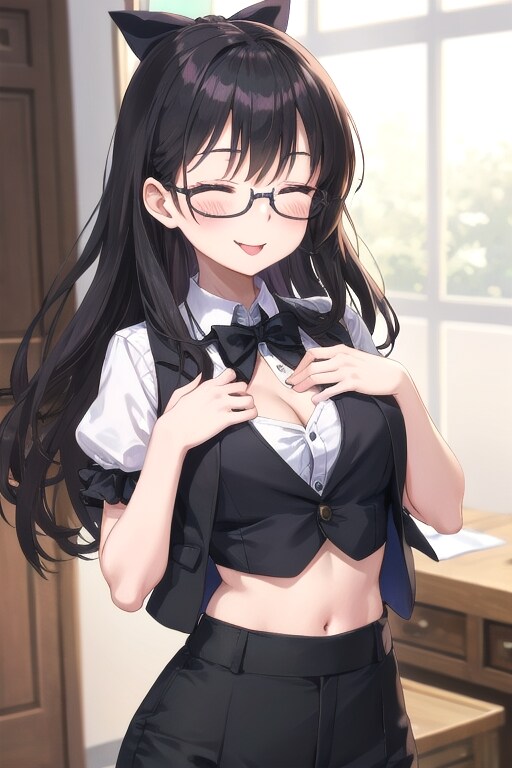 かっこかわいいパフ袖好きのタキシード美少女のロマンティックな執事