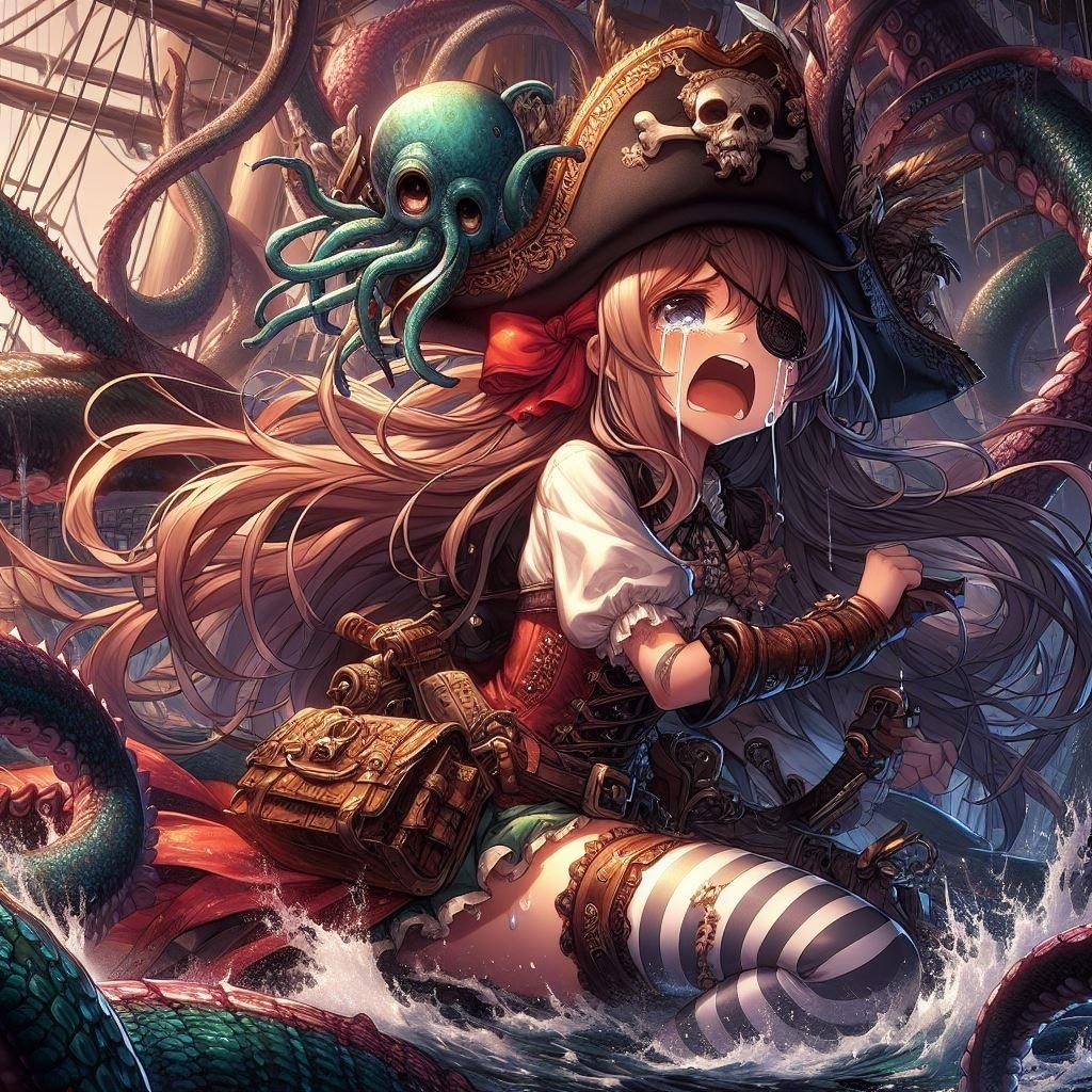 クッソ情けない顔で泣き叫ぶ海賊ちゃん