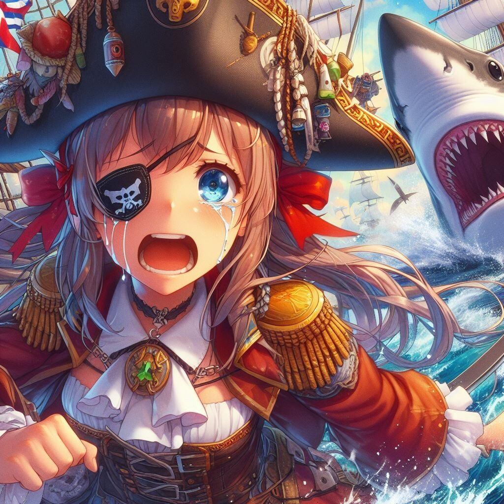 クッソ情けない顔で泣き叫ぶ海賊ちゃん