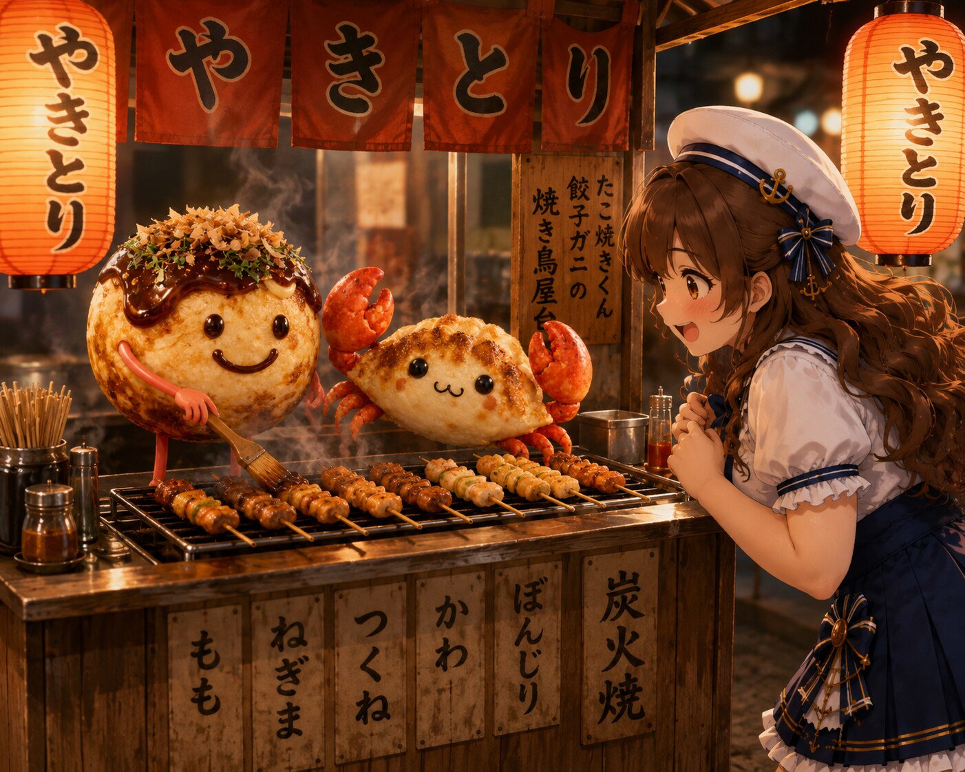 焼き鳥屋台 | の人気AIイラスト・グラビア