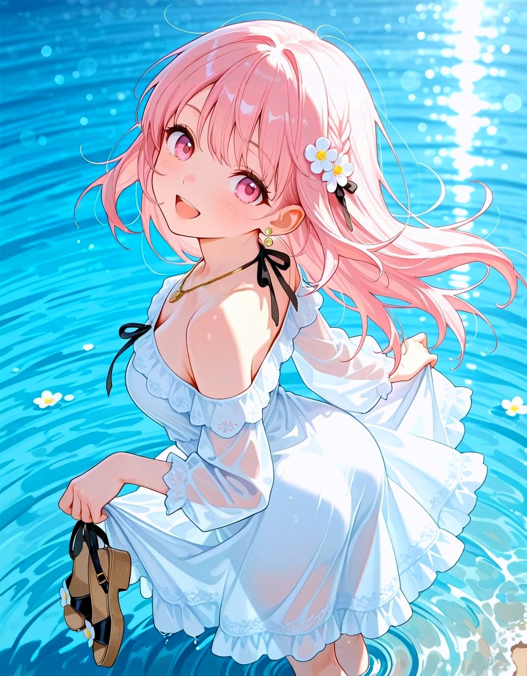 水辺にて