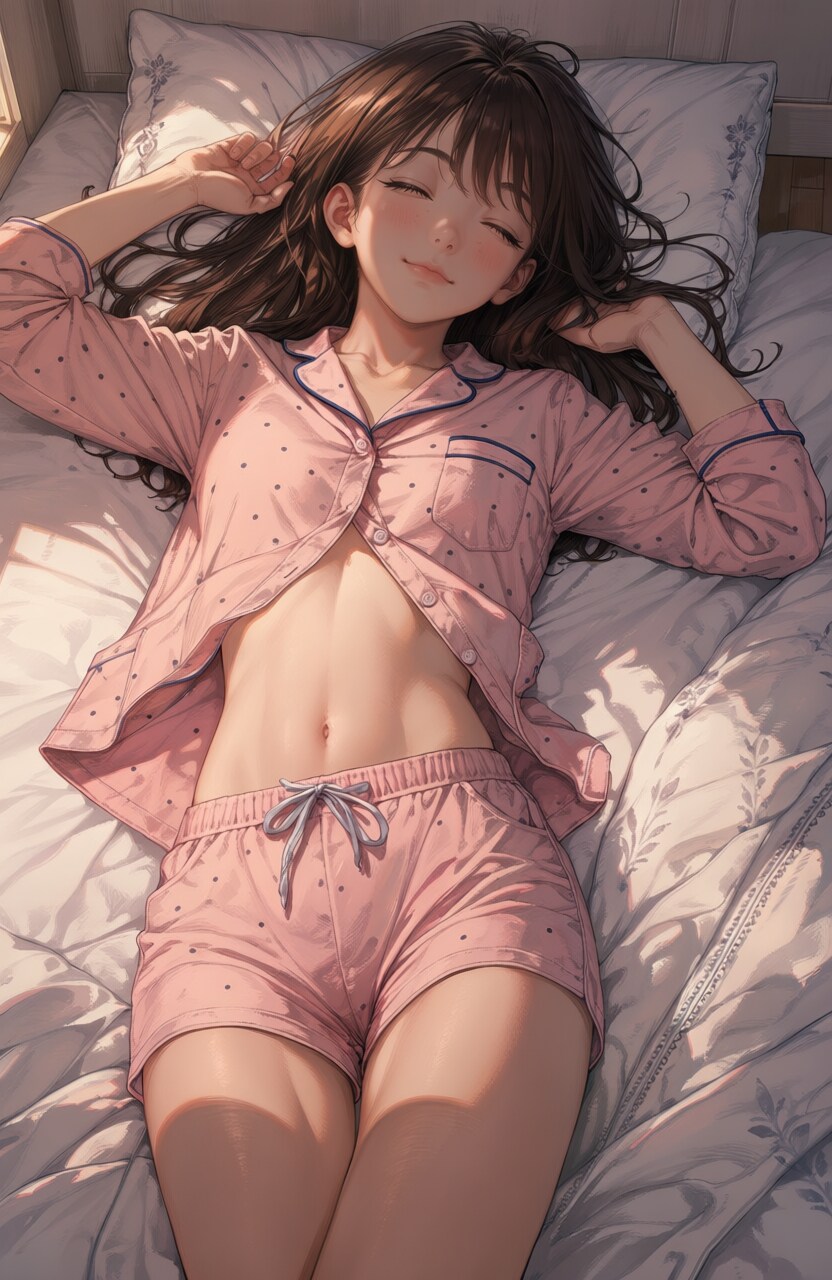 お腹を出して寝ると風邪をひくよ