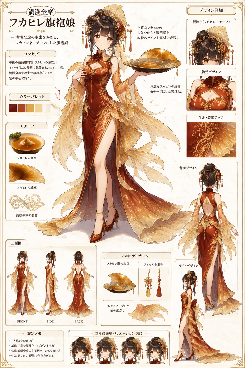 相談役室饗宴担当 満漢全席フカヒレ旗袍娘 玉蘭（ユーラン）