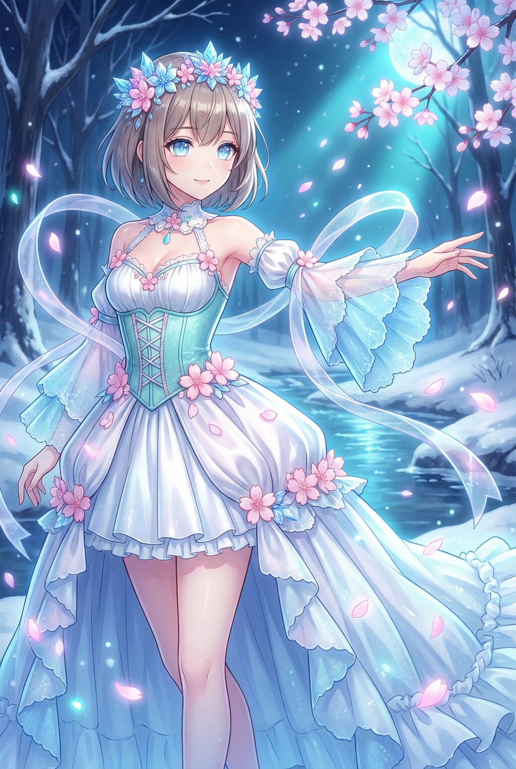 霜の精霊、氷華を纏いて舞う